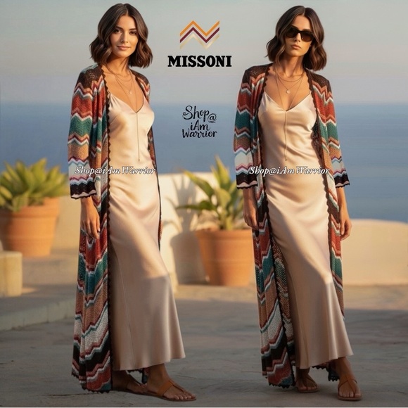 Missoni RARE crochet zigzag chevron long duster cardigan *shop@iamwarrior - Picture 3 of 16